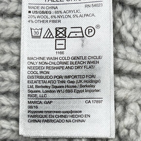 Chunky Fisherman Cable Knit Wool Alpaca Scarf in Light Grey Soft Unisex - NWOT - Picture 9 of 9